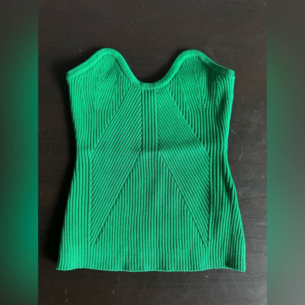 Green Ribbed Tube Top